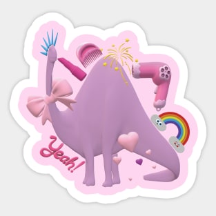 Valentines Dinosaur - Please accept my love Sticker